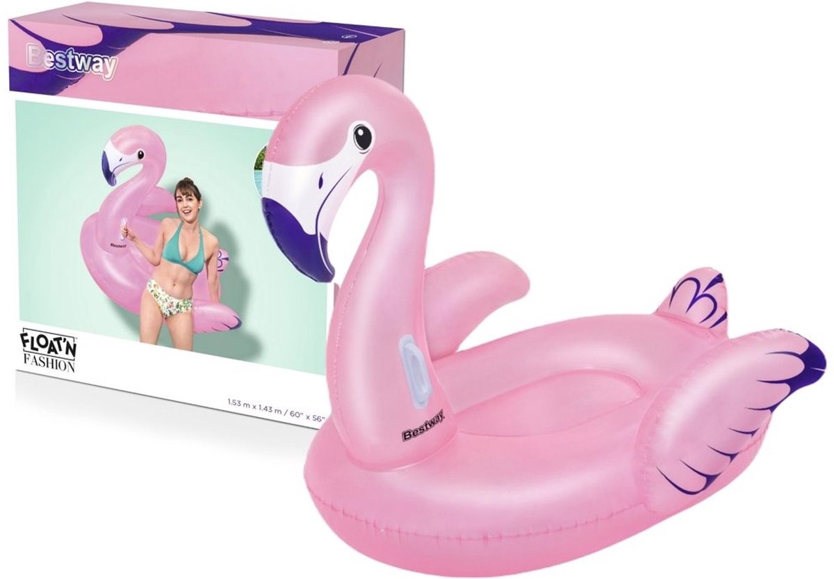 Bestway Flamingo - opblaasbaar zwembadspeelgoed - volwassenen - 153x143 cm - roze