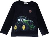 S&c Trekker / tractor shirt - John Deere - Lange mouw - zwart - H161 - Maat 110/116