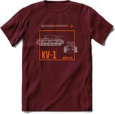 KV-1 Heavy tank leger T-Shirt | Unisex Army Tank Kleding | Dames / Heren Tanks ww2 shirt | Blueprint | Grappig bouwpakket Cadeau - Burgundy - XXL