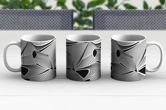 Mug - Tasse à café - Motif - Abstrait - Zwart Wit - Tasses - 350 ML - Tasse - Tasses à café - Tasse à thé
