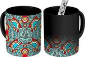 Magische Mok - Foto op Warmte Mokken - Koffiemok - Patronen - Mandala - Retro - Magic Mok - Beker - 350 ML - Theemok