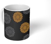 Mok - Koffiemok - Bloemen - Mandala - Patronen - Mokken - 350 ML - Beker - Koffiemokken - Theemok