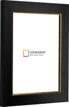 Fotolijst - Zwart met Gouden facetrandje - Fotomaat 14,8x21 - Helder glas - Art.nr. 10500002148212