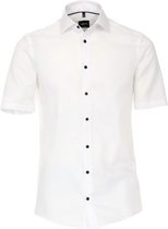 Wit Overhemd Korte Mouw Zwarte Knopen Venti 603447800-000 - XXL