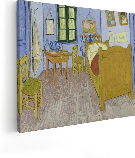 Artaza Canvas Schilderij De Slaapkamer in Arles - Vincent van Gogh - 50x40 - Poster Foto op Canvas - Canvas Print
