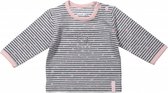 T-shirt Stripe meisjes grijs/roze maat 68