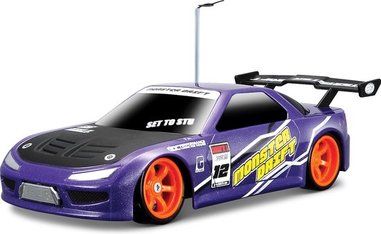 YUTT Mini Drift Auto, 1/43 Schaal 2.4G Volledig Proportionele RC Elektrische Mini Racing Drift Auto Model met Verlichting Kit (RTR Versie/Zwart Wit