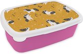 Broodtrommel Roze - Lunchbox - Brooddoos - Meisjes - Unicorn - Sterren - Patronen - Girl - Kids - Kinderen - Kind - 18x12x6 cm - Kinderen - Meisje