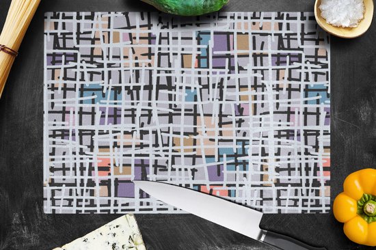 Glazen Snijplank - 39x28 - Lijn - Abstract - Patronen - Snijplanken Glas