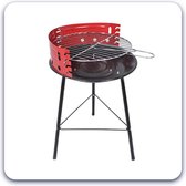 EASTWALL Barbecue met 4 niveaus - Rood - Grill 36cm x36cm