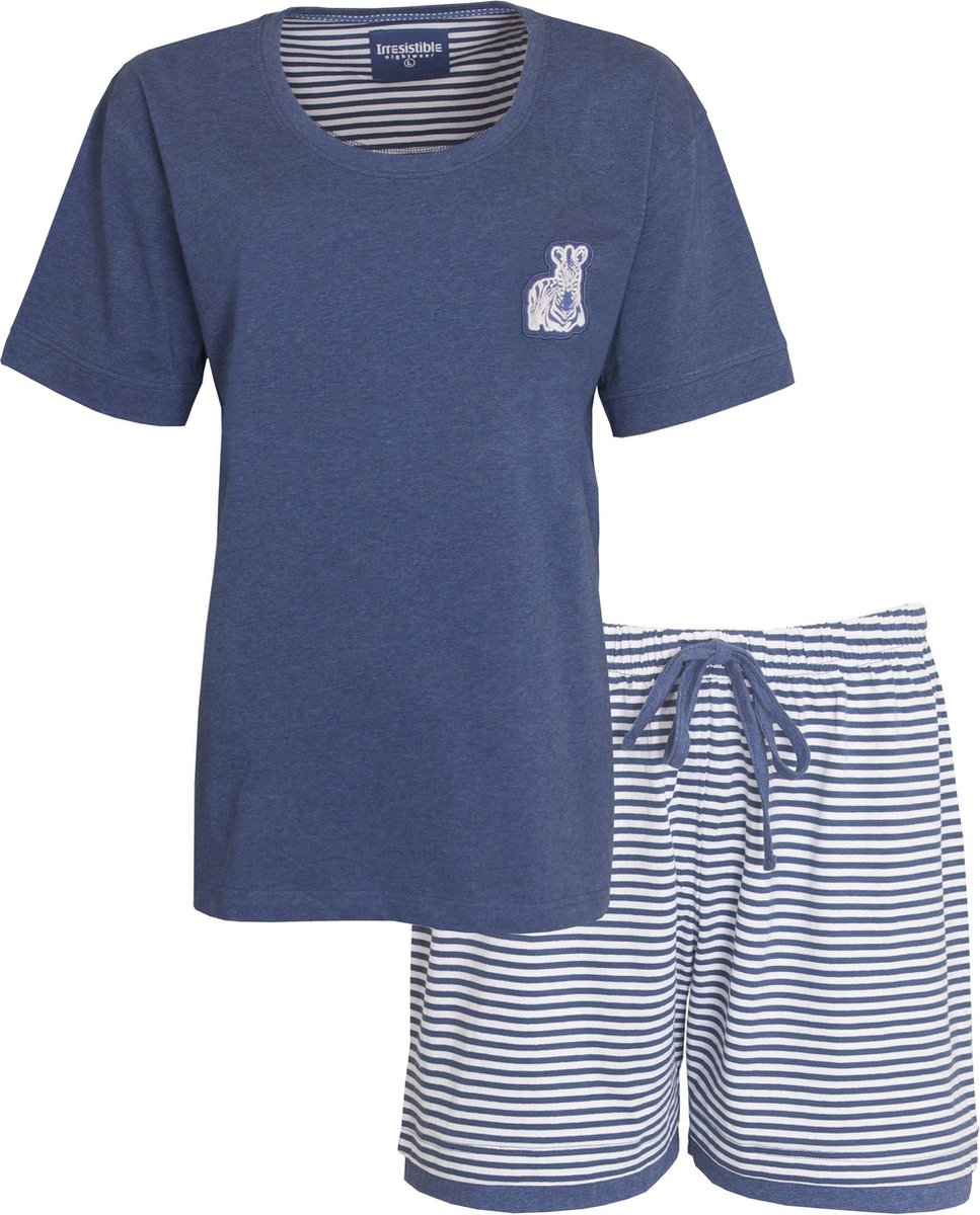 Irresistible - Dames Shortama - Pyjama Set - Blauw - Maat XXL