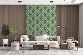 Behang - Fotobehang Retro - Design - Jaren 70 - Bloem - Breedte 160 cm x hoogte 220 cm