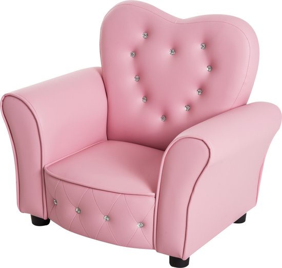 HOMCOM Canapé enfant chaise haute princesse en forme de coeur mini canapé  chambre... | bol.com