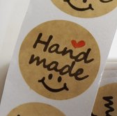 1 Rol Stickers/Zelfklevers "Handmade Smiley" (per 500 Stickers/Zelfklevers)
