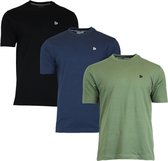 T-shirt Donnay (599008) - Lot de 3 - Chemise sport - Homme - Taille S - Zwart/Marine/Vert armée (408)