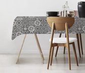 Tafellaken - Tafelzeil - Tafelkleed - Hoogwaardig - Zomers - Afgewerkt met biaislint - Tegels - Rechthoekig - 140cm x 240cm