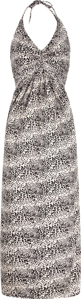 Chic by Lirette - Halter jurk Leopard - M - Crème Zwart