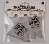 Snackbakjes Sarah | 50 jaar | 4 stuks | Decoratie | Verjaardag | Feestje