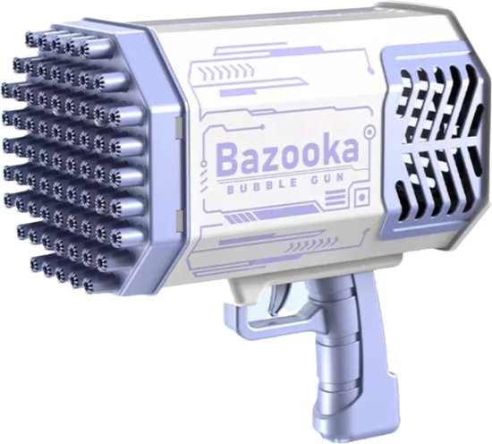 Foto: Bazooka bellenblaas pistool paars bubble gun bellenblazer bellenblaasmachine voor kinderen led lichtjes incl batterijen