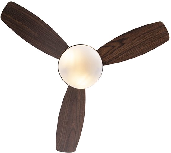 QAZQA Rotar - Plafond Ventilator Met Verlichting | Lamp En Rotar Woonkamer Slaapkamer Keuken Staal Rond E27 Geschikt Voor Led Max 2 X 10 Watt