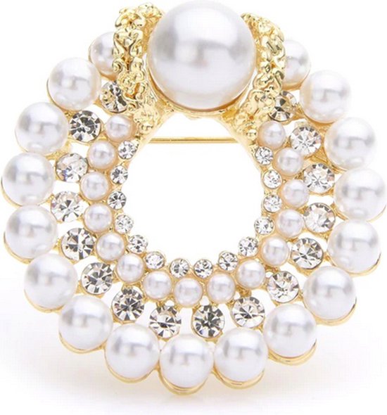 Perle Ronde Bloem Broches Femmes