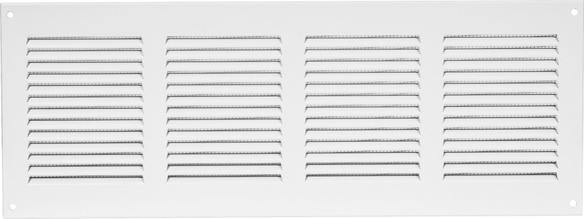 Paneir Airdesigns- metaal-400 x 150 -omgezette rand - opbouw - aanvoer & afvoer - wit