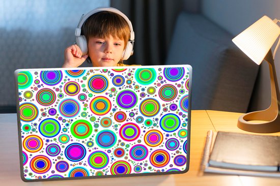 Autocollant pour ordinateur portable - 17,3 pouces - Motif - Points - Cercle - 40x30cm - Autocollants pour ordinateur portable - Peau pour ordinateur portable - Couverture