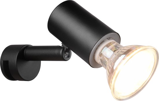LED Wandlamp - Wandverlichting - Torna Loreno - GU10 Fitting - Spatwaterdicht IP44 - Rond - Mat Zwart - Aluminium