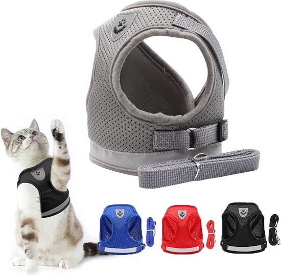 Roze Ontsnappingsbestendig Kattenharnas Set - Reflecterend Tuigje Voor Binnen- En Buitenkatten (Maat S)