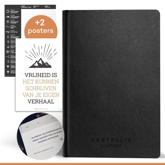 Vertellis Chapters - Dankbaarheidsdagboek - Mindfullness, Notitieboek Voor Zelfreflectie, Persoonlijk Dagboek, Journal, Invulboek Vertellis Chapters - Dankbaarheidsdagboek - Mindfullness, Notitieboek Voor Zelfreflectie, Persoonlijk Dagboek, Journal, Invulboek