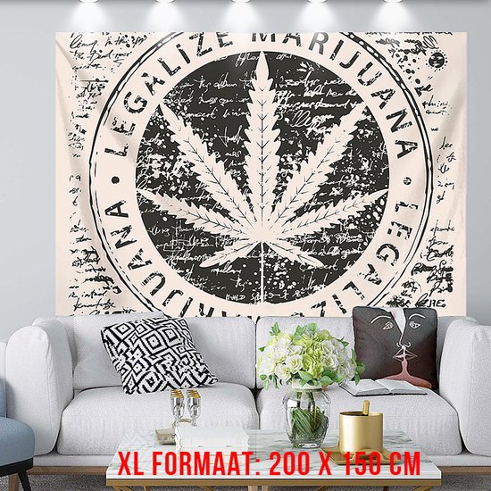 Legalize Marihuana Urban Loft Wandkleed Groot Wandtapijt Wanddecoratie Minimalisme Muurkleed Tapestry - Kleur - 200 x 150 cm