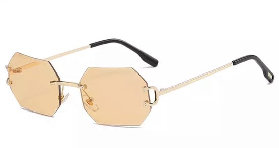 Heren zonnebril - Diamond Gold Yellow - Dames zonnebril - Sunglasses - Luxe design - U400 protection - HD
