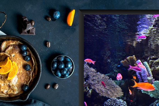 KitchenYeah® Inductie beschermer 80x52 cm - Kleurrijk aquarium - Kookplaataccessoires - Afdekplaat voor kookplaat - Inductiebeschermer - Inductiemat - Inductieplaat mat