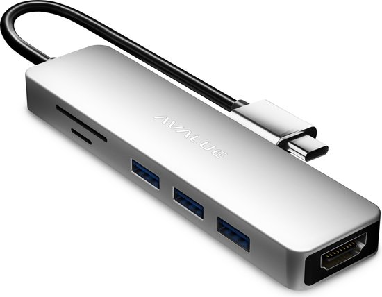 USB C Hub Docking Station - USB Splitter 3.0, 4K HDMI Output, SD & TF Kaartlezer voor Laptop, Tablet en Telefoons