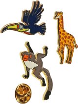 THE ZOO COLLECTION - set/3, PINS, Tropical print