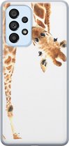 Leuke Telefoonhoesjes - Hoesje geschikt voor Samsung Galaxy A33 - Giraffe - Soft case - TPU - Giraffe - Bruin