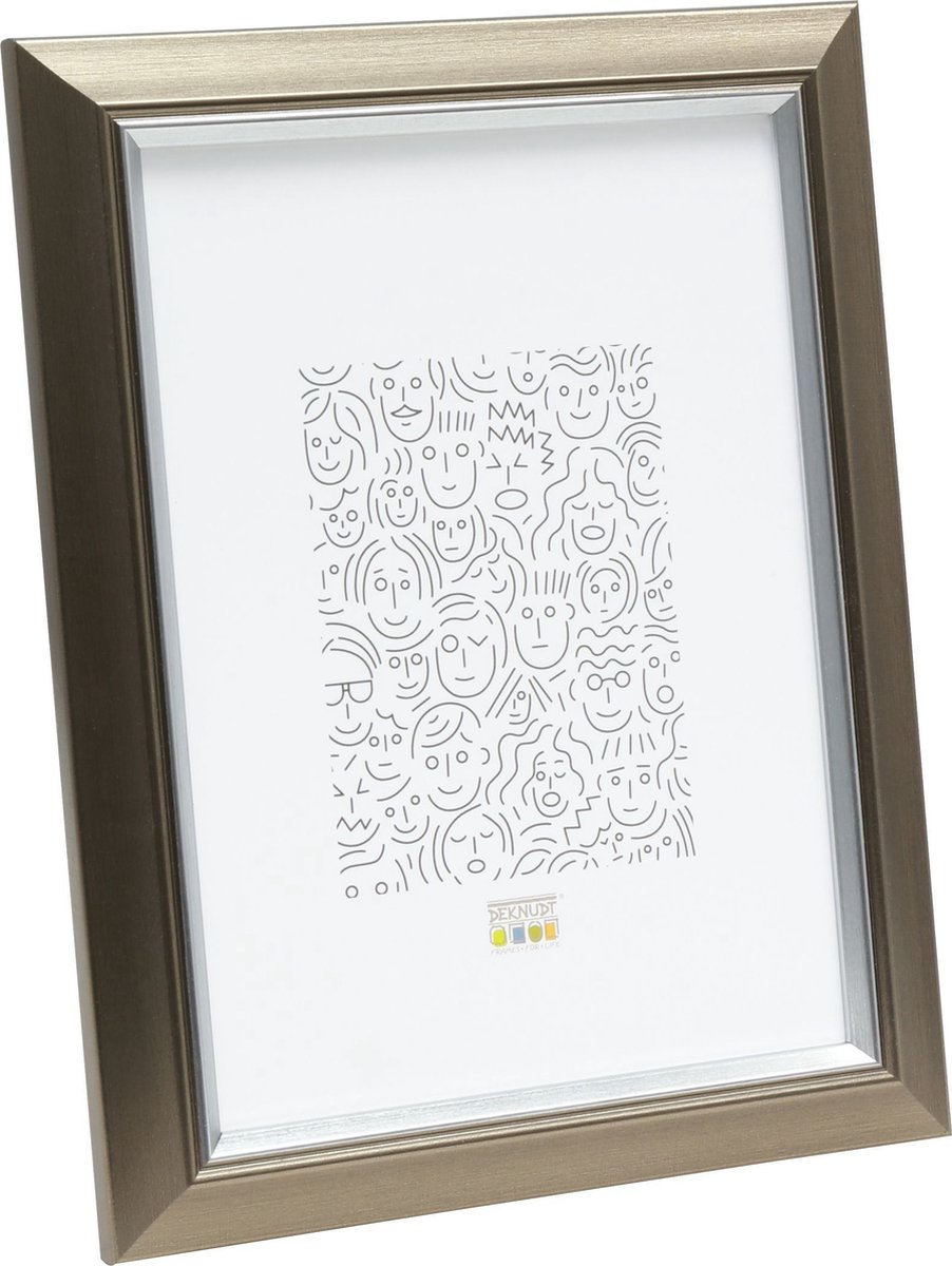 Deknudt Frames fotolijst S42JD1 - zilverkleur met biesje - 20x28 cm