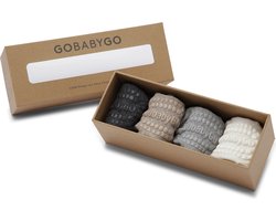 GoBabyGo Combo Box - bamboe antislip sokjes / Sand, Grey Melange, Dark Grey Melange, Off White - 1-2y / 20-22