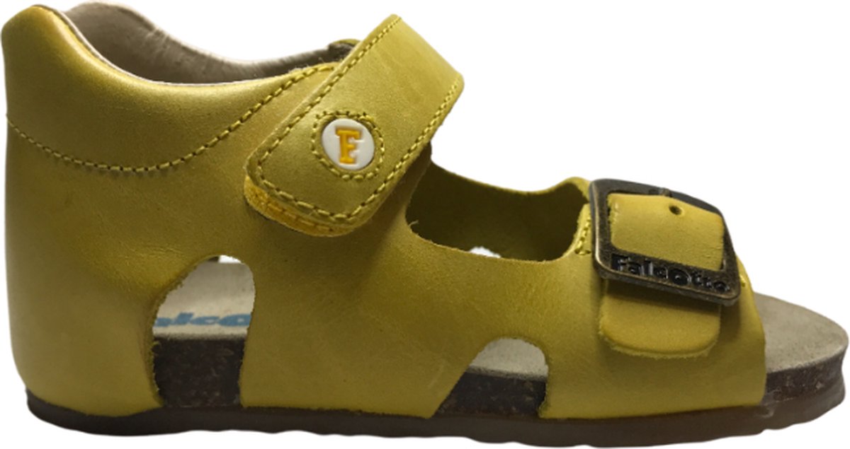 Falcotto gesp velcro lederen sandalen Bea Geel mt 22
