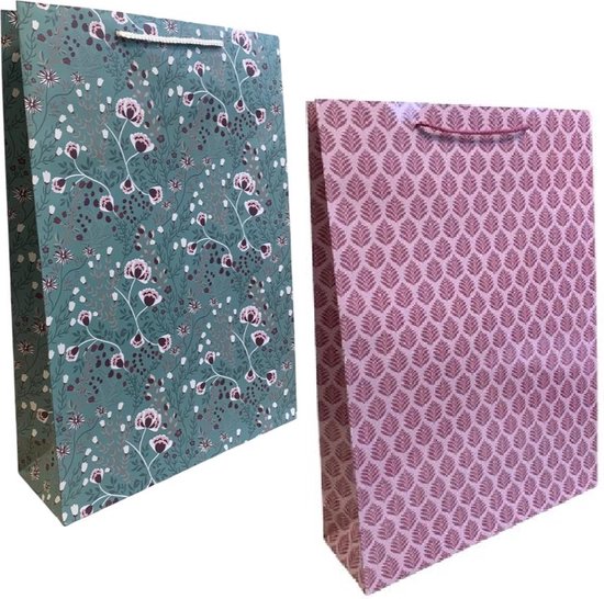 4 Luxe Cadeautasjes A3 formaat 33x44cm Papieren cadeautasjes met