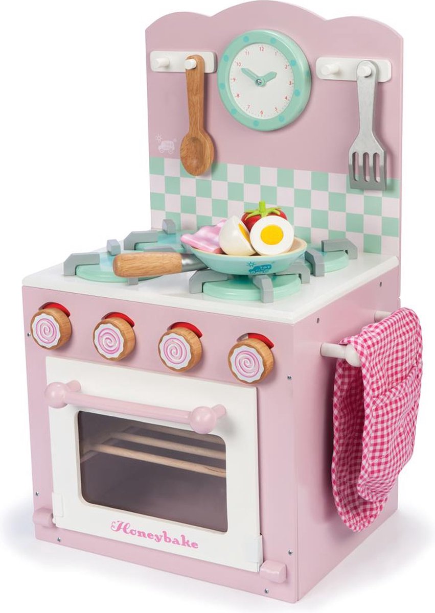 Le Toy Van - Kookfornuis met oven - Roze - Houten kinderkeuken