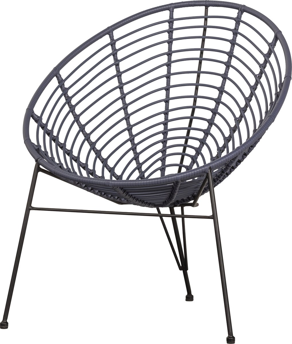 Woood WOOOD Loungestoel Buiten Jane - PE/Metaal - Inkt - 88x72x81