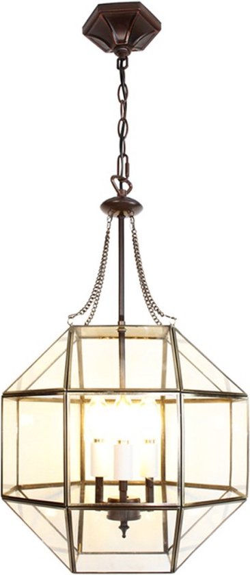 LumiLamp Lampe Suspendue 35*35*180 cm E14/max 3*40W Métal Transparent, Lampe Suspendue en Glas Table à Manger Suspensions Salle à Manger