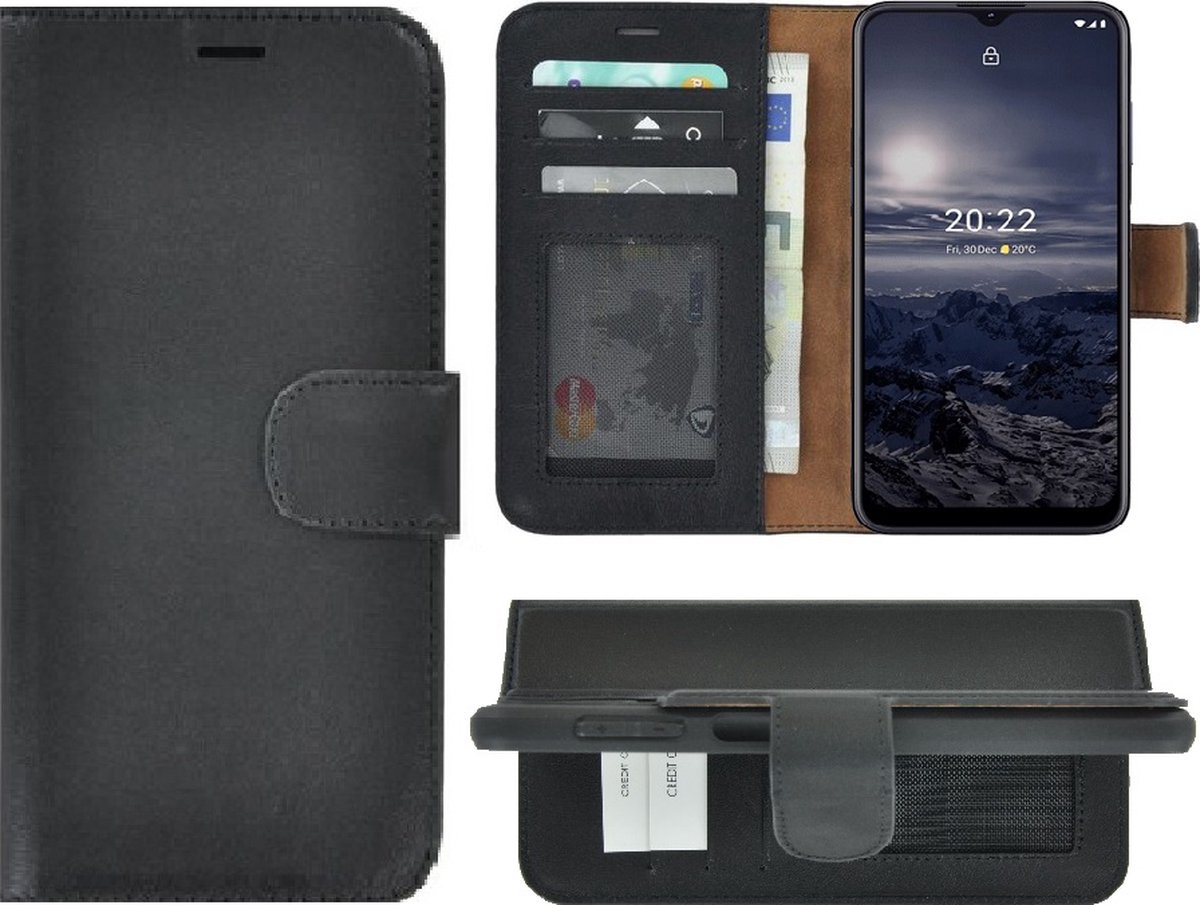 MoDo hoesje Geschikt voor Nokia G11/ G21 - Leer Book Case - Zwart