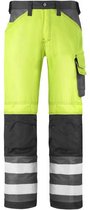 Snickers 3333 High-Vis Werkbroek, Klasse 2 - Geel, High Visibility/Gemeleerd grijs - 116