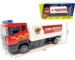 Brandweerwagen - Speelgoed brandweerauto watertankwagen - pull-back drive - 16.5 CM