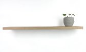 Zwevende boekenplank 150 x 19 cm recht rustiek 25 mm eiken - Eiken plank - Wandplank zwevend - Wandplank hout