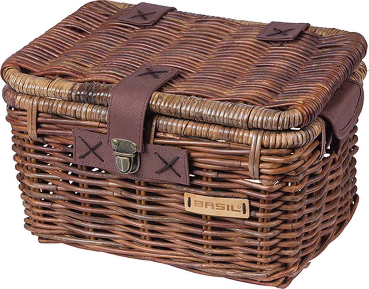 Bol.com Basil Denton Fietsmand S - Voor - Rotan - Bruin - Small aanbieding