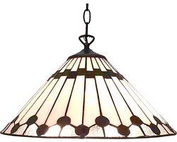 Lumilamp Hanglamp Tiffany Ø 40 cm Wit Bruin Glas