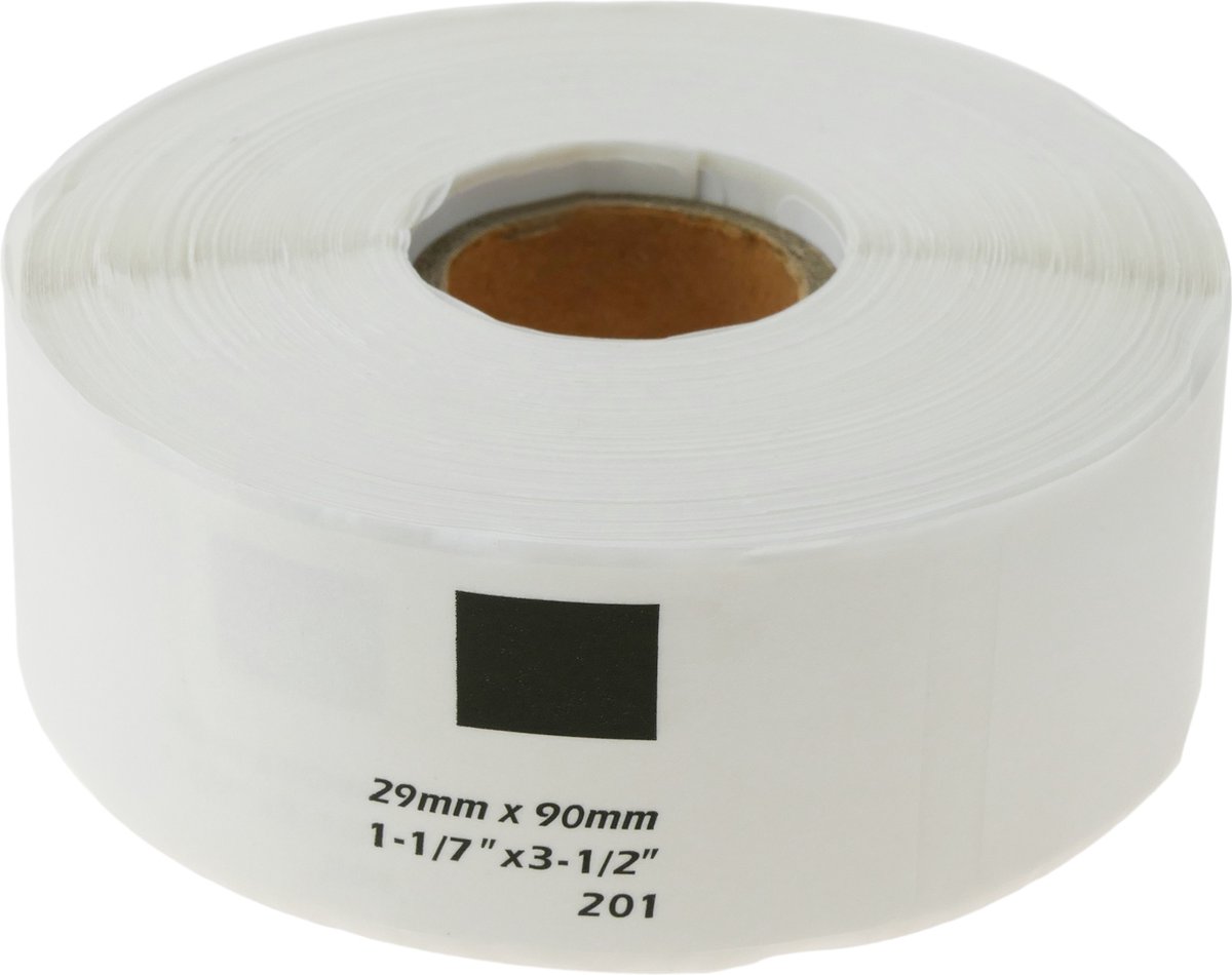 BeMatik - Rol van 400 zelfklevende etiketten compatibel met Brother DK-11201 DK-1201 29x90mm 10-pack
